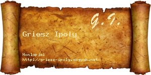 Griesz Ipoly névjegykártya